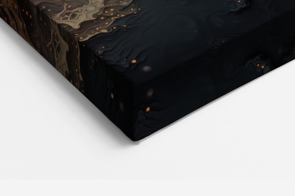 Orange Lights in the Dark - Canvas Print - on the wall in a room interior