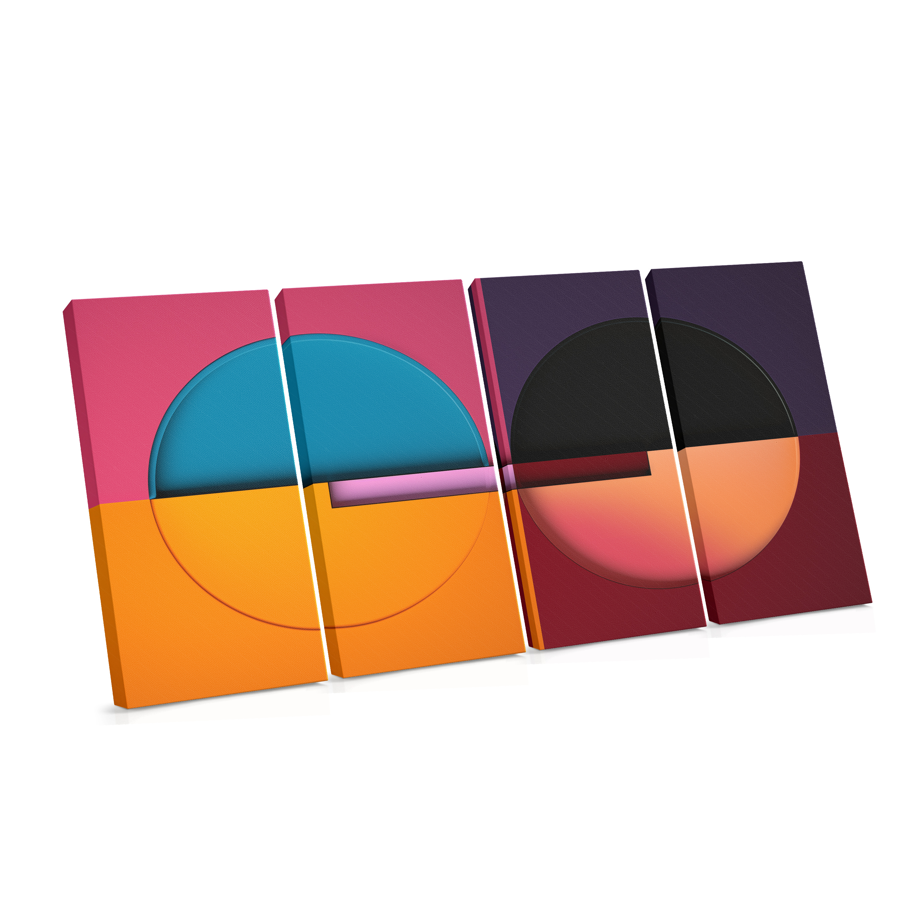 Colourful Semicircles - Canvas Print