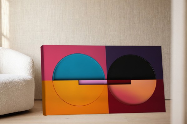 Colourful Semicircles - Canvas Print - on the wall in a room interior