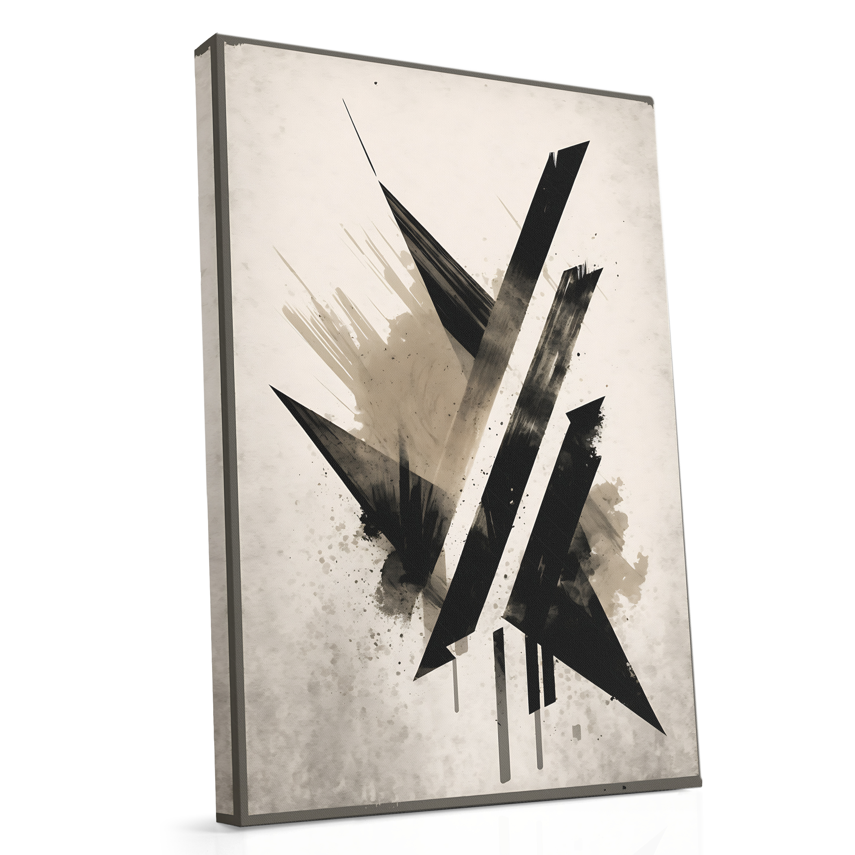 Black Diagonals - Canvas Print