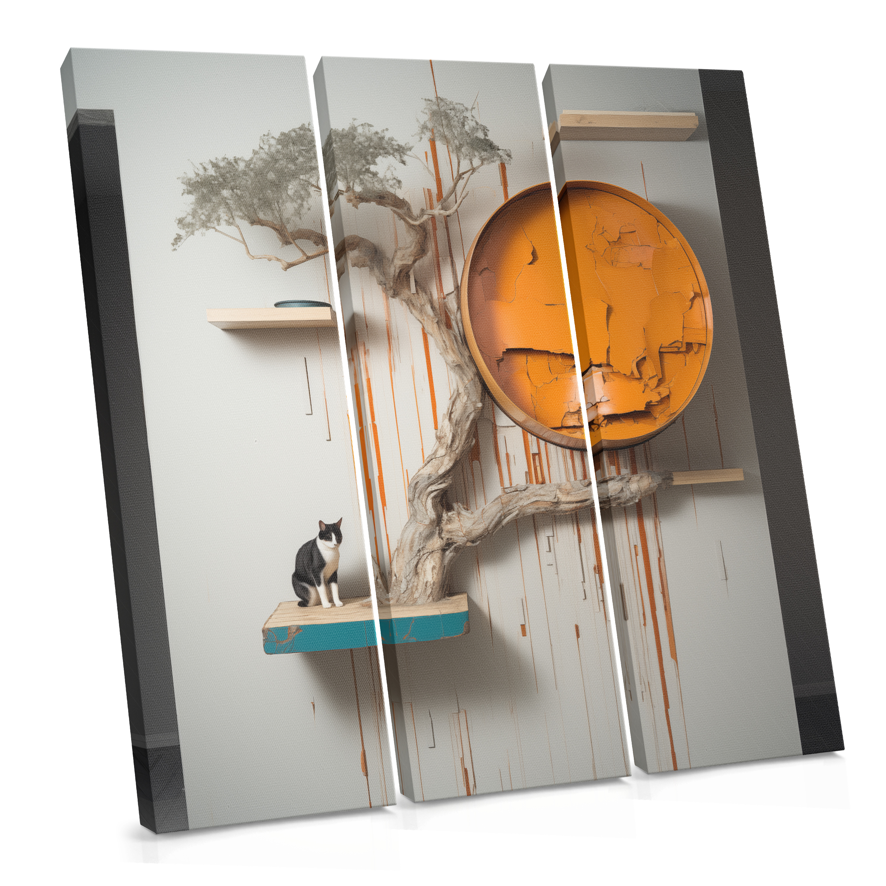 Cat Beneath an Amber Sun - Canvas Print