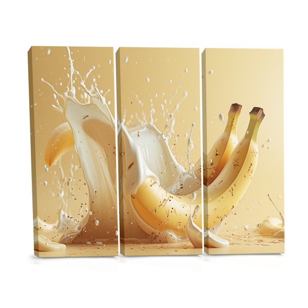 Onda di Panna e Banane - Stampa su Tela Natura Morta con Frutta