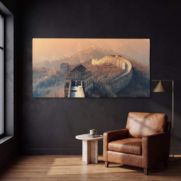 Tablou Canvas Turnul de Veghe de pe Marele Zid Chinezesc - pe perete într-un interior