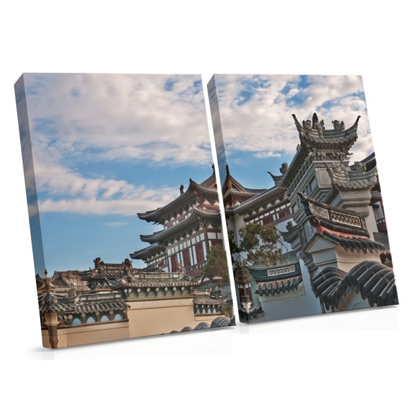 Japanese Temple Assembly Canvas Print