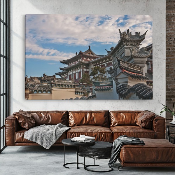 Japán templom összeállítás vászonnyomat - a falon, enteriőrben