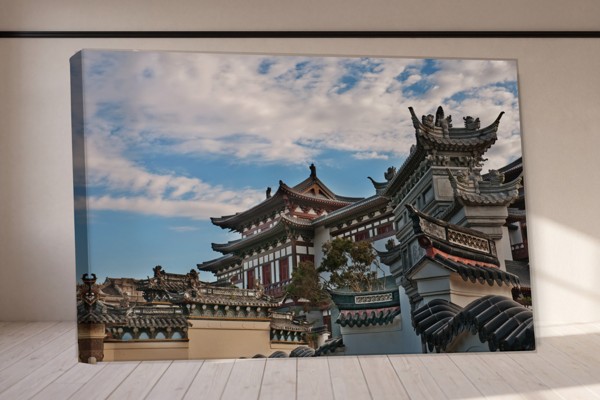 Japán templom összeállítás vászonnyomat - a falon, enteriőrben