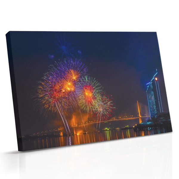 Arabská noc Ohňostroj nad městem Canvas Print