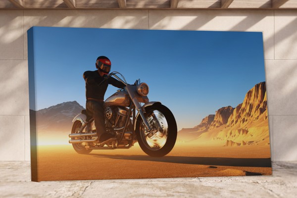 Woestijn Off-Road Voertuig Canvas Print - aan de muur in een interieur