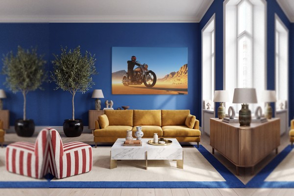 Woestijn Off-Road Voertuig Canvas Print - aan de muur in een interieur