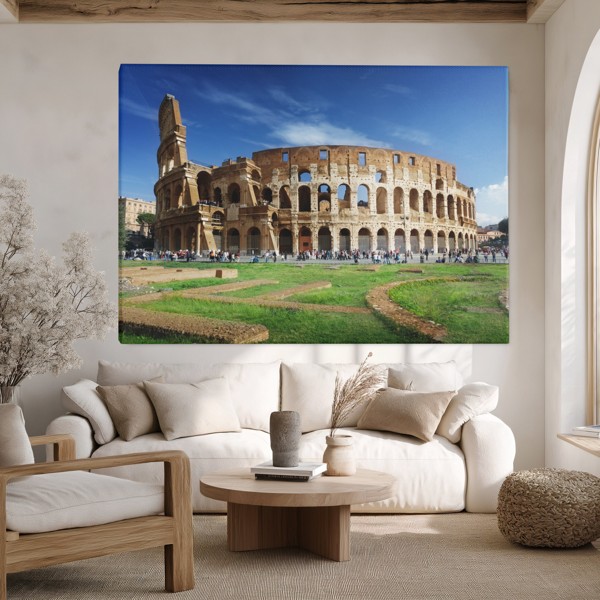 Colosseum cirkulär komposition canvastryck - på väggen i ett rum