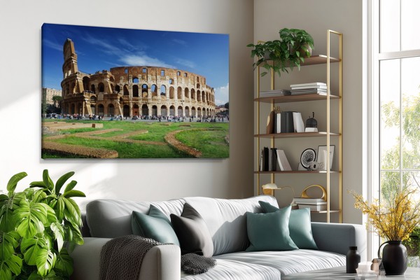 Colosseum cirkulär komposition canvastryck - på väggen i ett rum