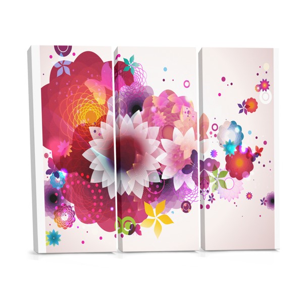 Buntes abstraktes Blumen-Leinwandbild