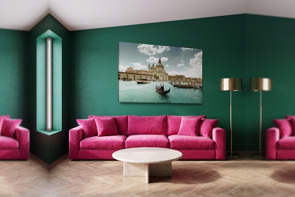 Benátsky kanál Canvas Print - Pohľad gondoliéra - na stene v interiéri