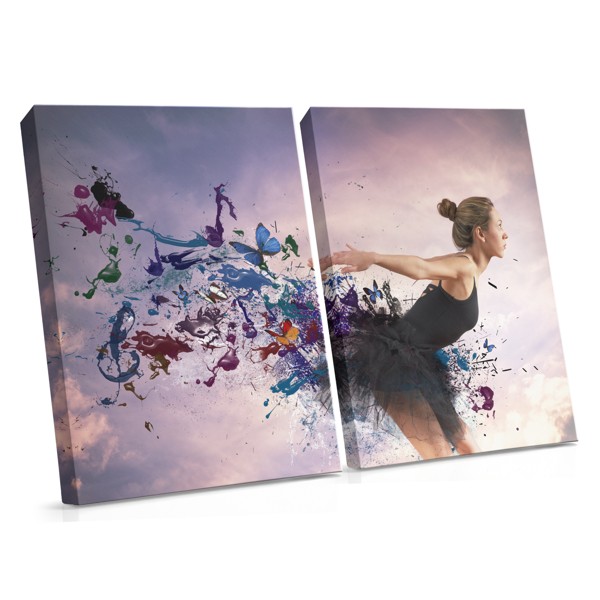 Woman with Butterfly Collage Canvas Print