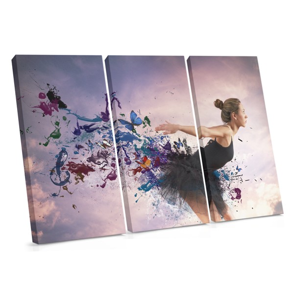 Woman with Butterfly Collage Canvas Print
