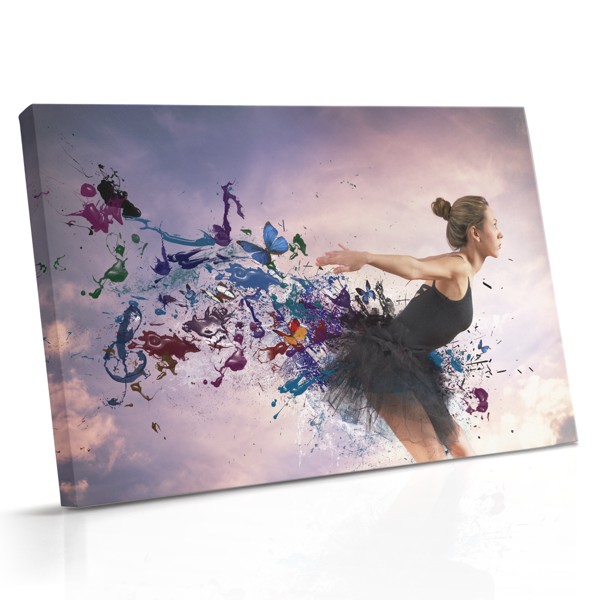 Woman with Butterfly Collage Canvas Print
