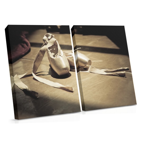 Ballet Pointe Shoes and Leg Wraps Canvas Print