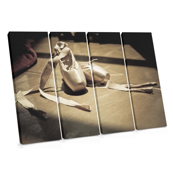 Ballet Pointe Shoes and Leg Wraps Canvas Print