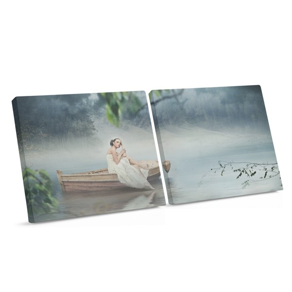 Woman in White Sailing Boat Canvas Print