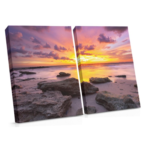Golden Sunrise Over Calm Sea Canvas Print