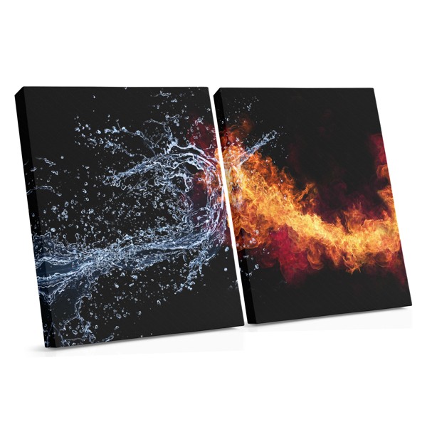 Fire and Ice Abstract Canvas Print
