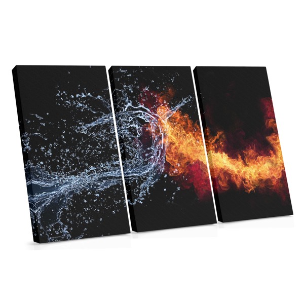 Fire and Ice Abstract Canvas Print