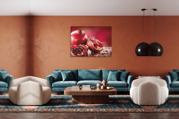 Impression sur Toile Fruits de la Passion - au mur dans un intérieur
