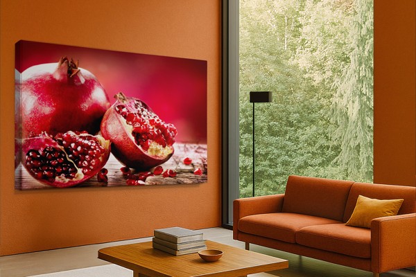 Impression sur Toile Fruits de la Passion - au mur dans un intérieur