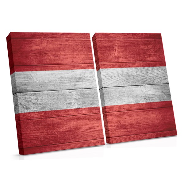 White Flag with Red Stripe Canvas Print