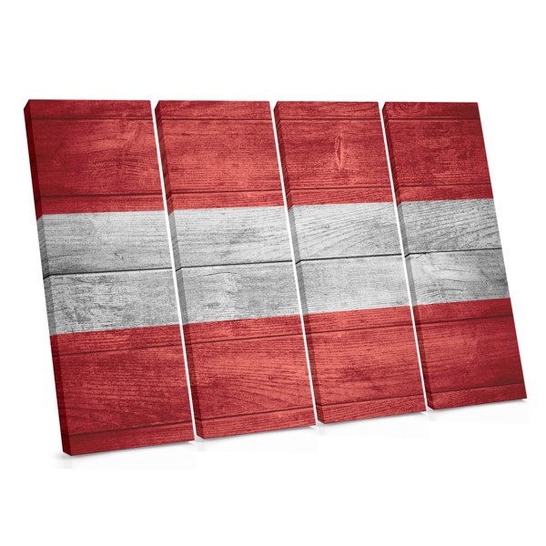 White Flag with Red Stripe Canvas Print