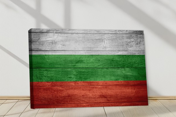 Drapeau Bulgare Impression sur Toile - au mur dans un intérieur