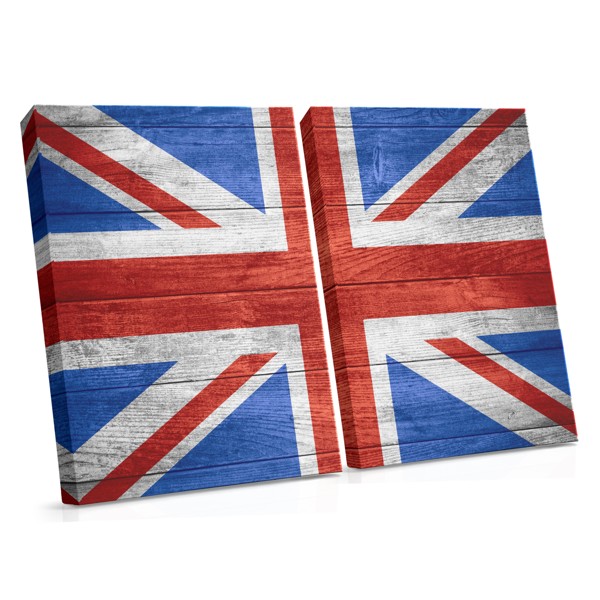 British Flag on Weathered Wood Canvas Print
