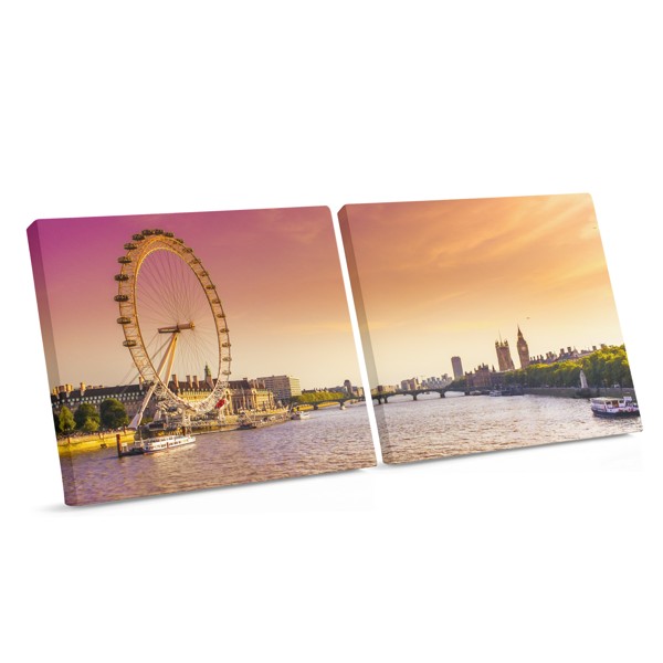 London Eye and Thames Riverside Canvas Print