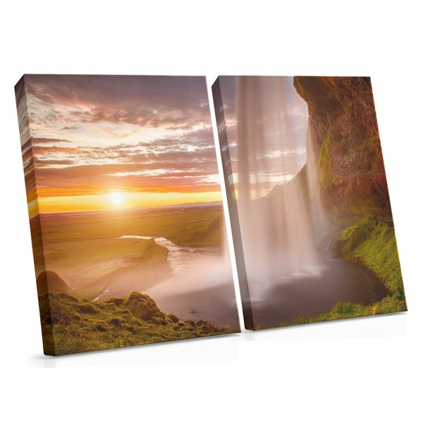 Waterfall at Sunset Canvas Print