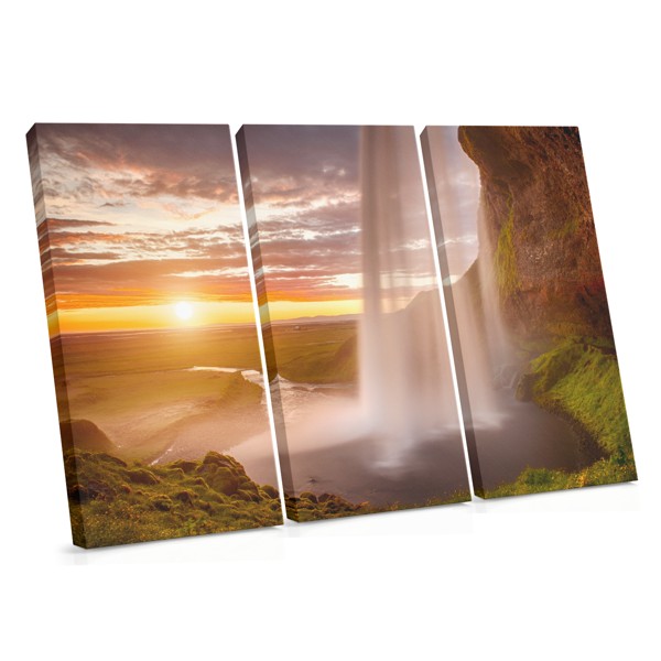 Waterfall at Sunset Canvas Print