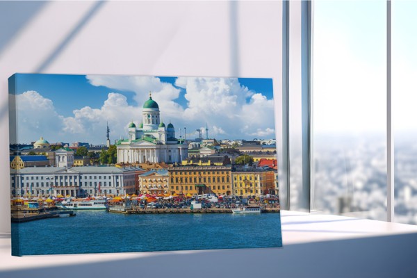 Helsinku Skyline Canvas Print - uz sienas telpā