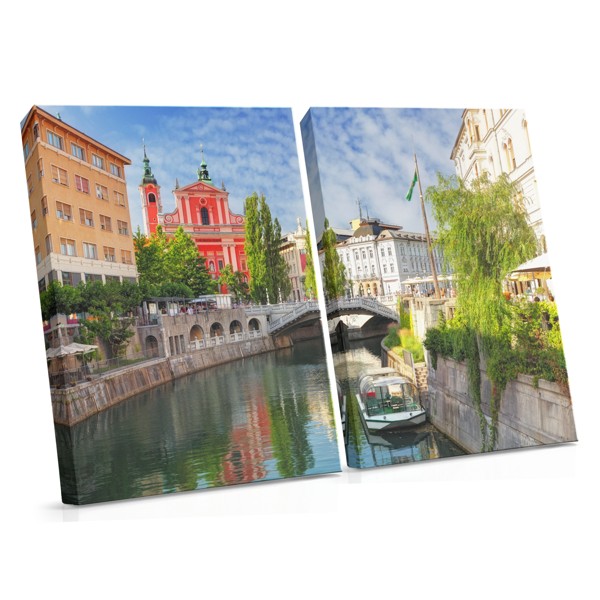 Impression sur Toile Promenade Canal de Venise