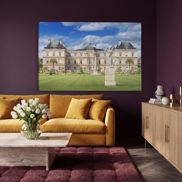 Royal Garden Castle Canvas Print - on the wall in a room interior