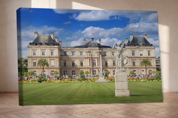 Royal Garden Castle Canvas Print - on the wall in a room interior