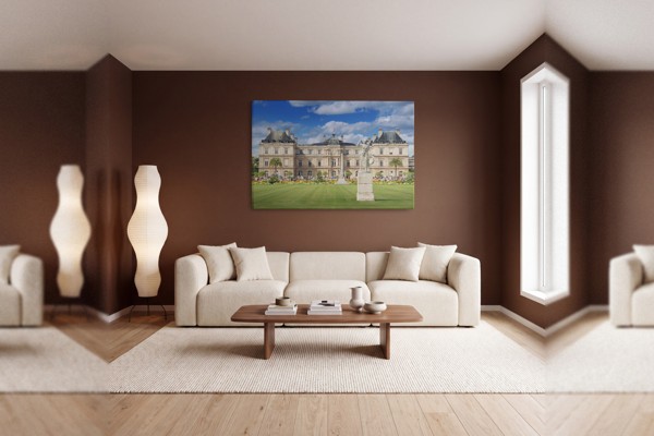 Royal Garden Castle Canvas Print - on the wall in a room interior
