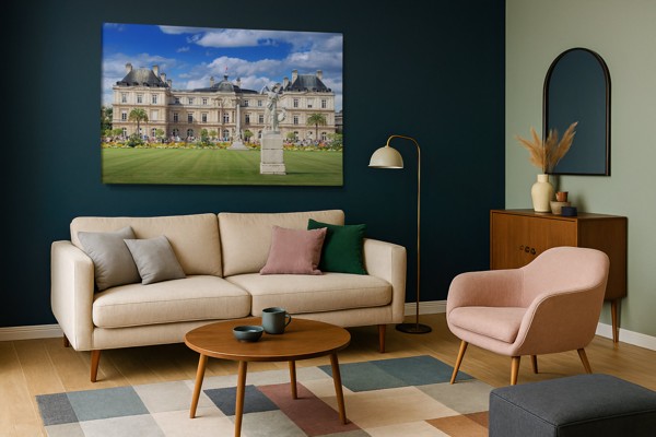 Royal Garden Castle Canvas Print - on the wall in a room interior