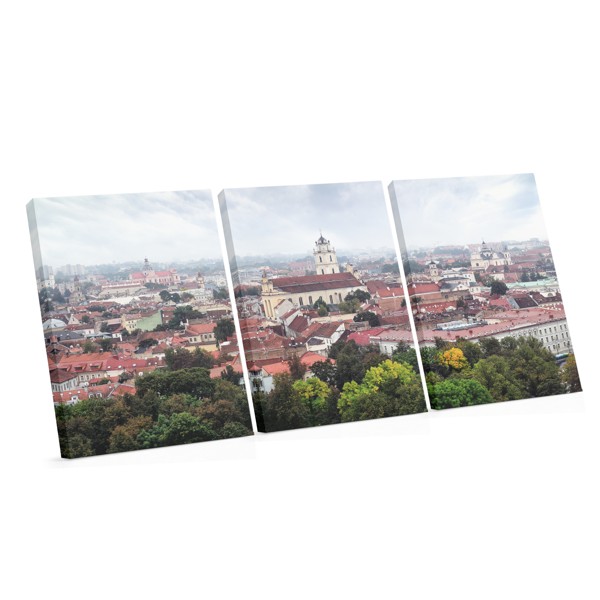 Vilnius vanhan kaupungin kattojen kangaspainatus
