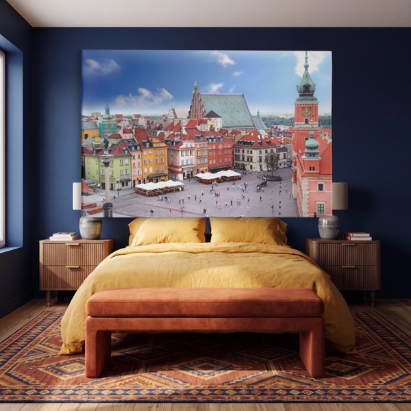 Varšavas Vecās pilsētas arhitektūras audekla prints - uz sienas telpā