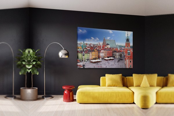 Varšavas Vecās pilsētas arhitektūras audekla prints - uz sienas telpā