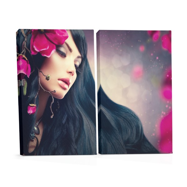 Woman with Flowing Hair Canvas Print