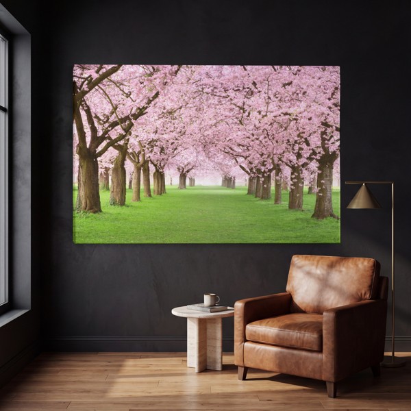 Lienzo Flores de Primavera en Luz Matutina - en la pared de un interior