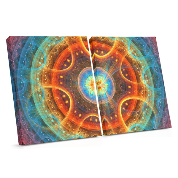 Krāsains Mandala Simbols Audekla Prints