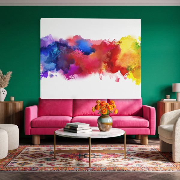 Pastel Smoke Abstract Canvas Print - on the wall in a room interior