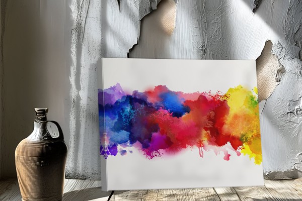 Pastel Smoke Abstract Canvas Print - on the wall in a room interior