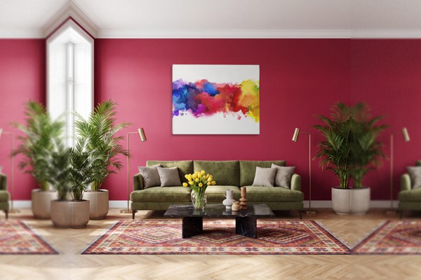Pastel Smoke Abstract Canvas Print - on the wall in a room interior